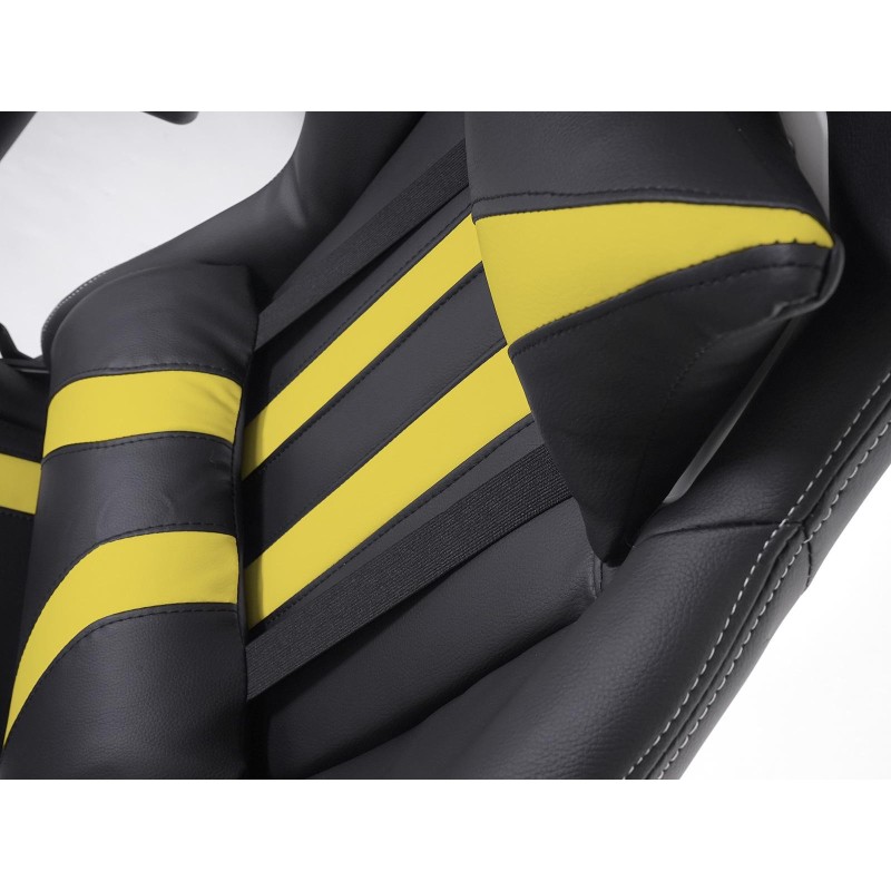 Sillon Gaming DRIVER, Impresionante diseño deportivo, con cojines, en negro y blanco