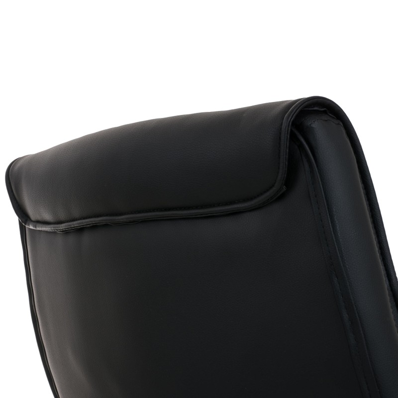 Silla de Confidente CAROL, estructura metálica, en Piel color Negro