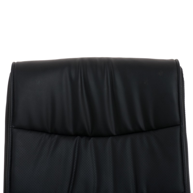 Silla de Confidente CAROL, estructura metálica, en Piel color Negro