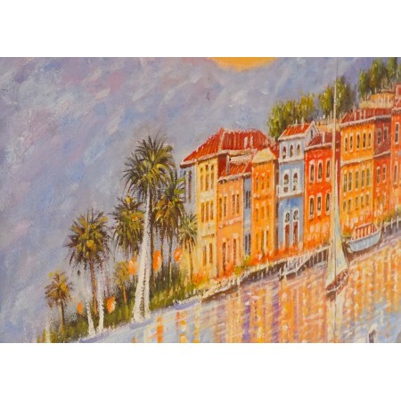 Cuadro ATARDECER 70x50x3,5 cm, pintado a mano al óleo