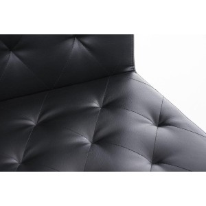 Silla de Confidente GALA, bonito diseño, robusta y resistente, Piel Negra