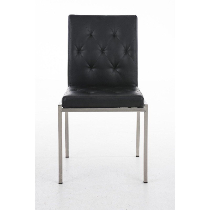 Silla de Confidente GALA, bonito diseño, robusta y resistente, Piel Negra