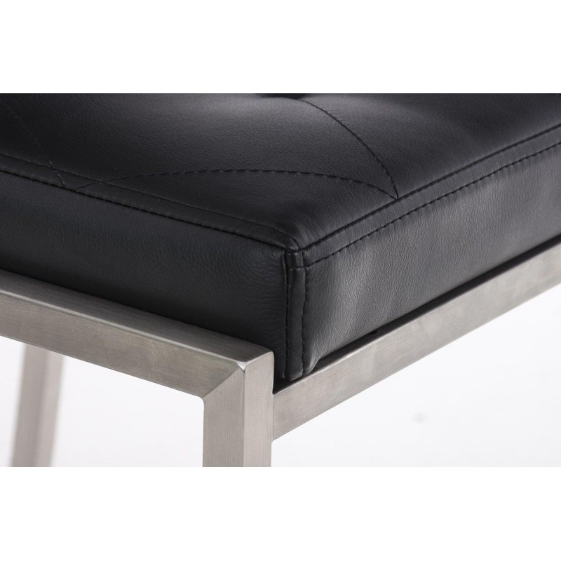 Silla de Confidente GALA, bonito diseño, robusta y resistente, Piel Negra