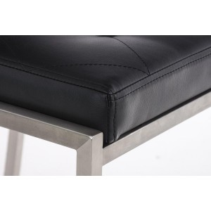 Silla de Confidente GALA, bonito diseño, robusta y resistente, Piel Negra