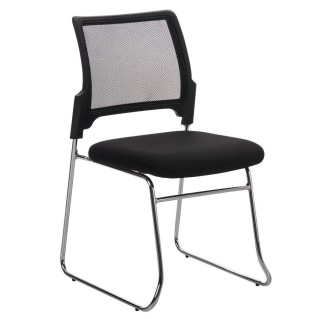 Silla de confidente CRANTON apilable, en tela y malla negro