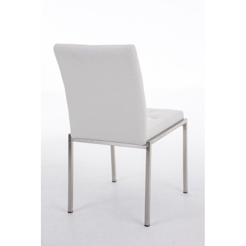 Silla de Confidente GALA TELA, bonito diseño, robusta y resistente, Tela Blanca