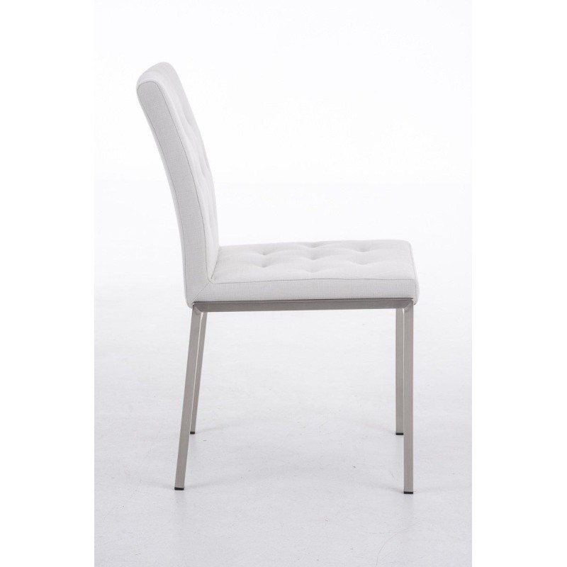Silla de Confidente GALA TELA, bonito diseño, robusta y resistente, Tela Blanca