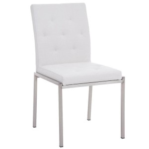 Silla de Confidente GALA TELA, bonito diseño, robusta y resistente, Tela Blanca