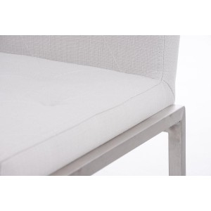 Silla de Confidente GALA TELA, bonito diseño, robusta y resistente, Tela Blanca