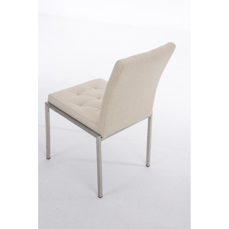 Silla de Confidente GALA TELA, bonito diseño, robusta y resistente, Tela Blanca