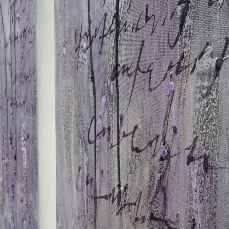 Cuadro FLORES PÚRPURAS 120x90x3,5 cm, pintado a mano al óleo