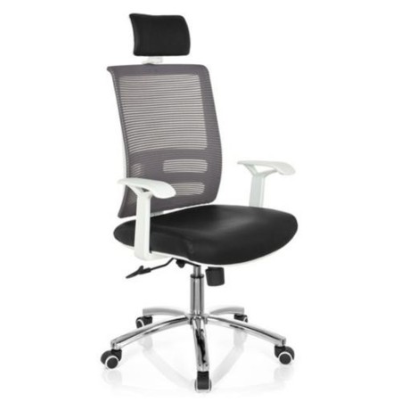 Silla de oficina WOKING, diseño ergonómico, base de metal, en negro y gris 2