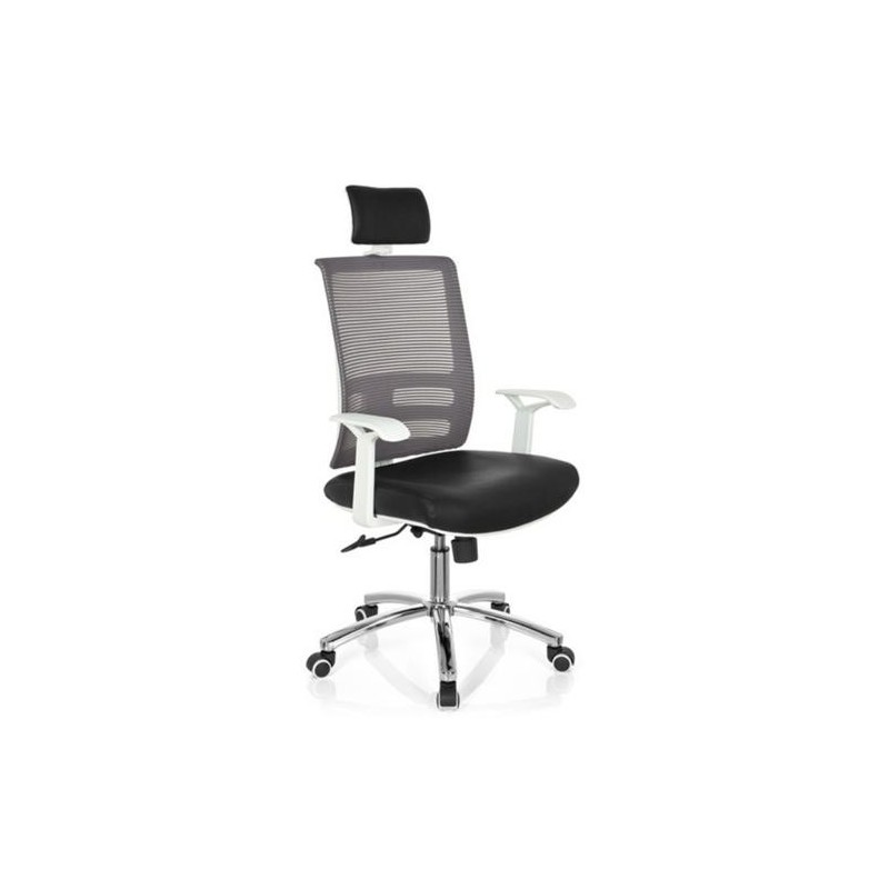Silla de oficina WOKING, diseño ergonómico, base de metal, en negro y gris