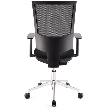 Silla de oficina PANDORA PRO, base en metal, en malla y tela color negro