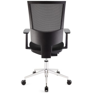 Silla de oficina PANDORA PRO, base en metal, en malla y tela color negro