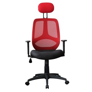 Silla ergonómica DRAKE con cabecero y reposabrazos regulables, tapizada en malla transpirable, color negro