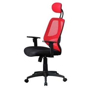 Silla ergonómica DRAKE con cabecero y reposabrazos regulables, tapizada en malla transpirable, color negro