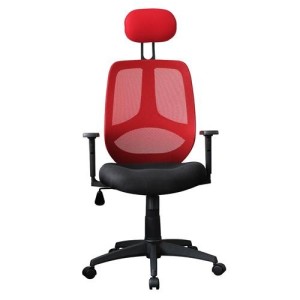 Silla ergonómica DRAKE con cabecero y reposabrazos regulables, tapizada en malla transpirable, color negro