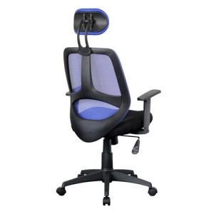 Silla ergonómica DRAKE con cabecero y reposabrazos regulables, tapizada en malla transpirable, color negro