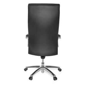 Sillón de piel natural ZONDA para uso profesional 8h, gran acolchado, negro