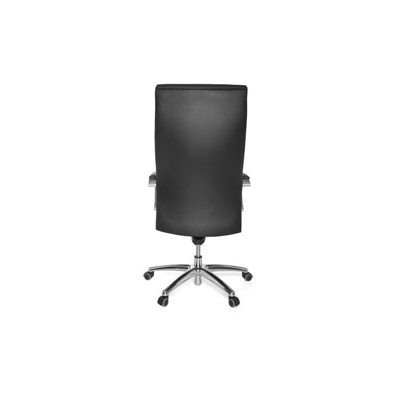 Sillón de piel natural ZONDA para uso profesional 8h, gran acolchado, negro