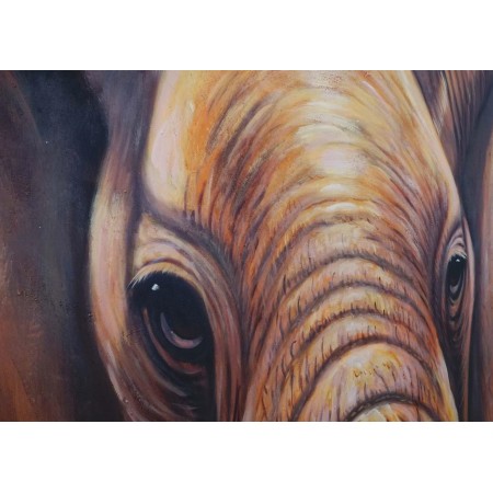 Cuadro PAQUIDERMO 120x100x3,5 cm, pintado a mano al óleo