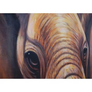 Cuadro PAQUIDERMO 120x100x3,5 cm, pintado a mano al óleo