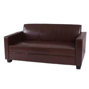 Sofá 3 plazas COUCH, gran diseño y muy cómodo, en piel color marrón