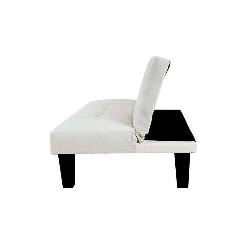 Sofá plegable de 3 plazas DAVO, muy versátil y cómodo, bonito diseño con capitoné en piel color negro