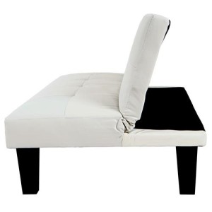 Sofá plegable de 3 plazas DAVO, muy versátil y cómodo, bonito diseño con capitoné en piel color negro