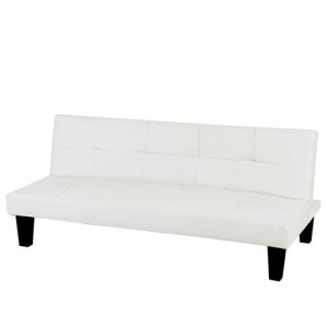 Sofá plegable de 3 plazas DAVO, muy versátil y cómodo, bonito diseño con capitoné en piel color negro