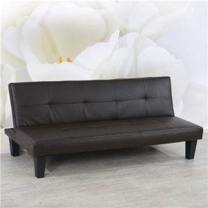 Sofá plegable de 3 plazas DAVO, muy versátil y cómodo, bonito diseño con capitoné en piel color negro