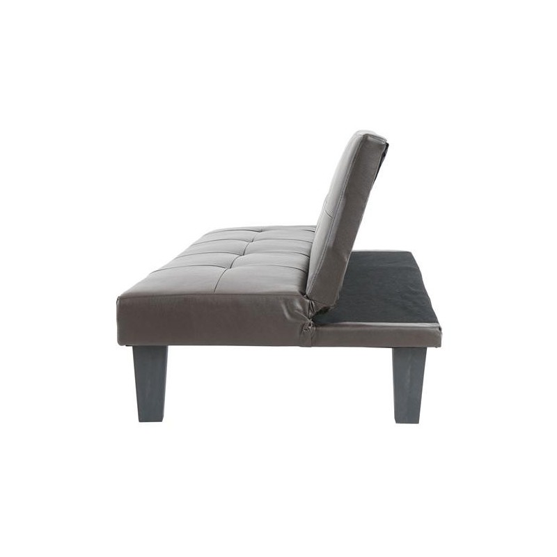 Sofá plegable de 3 plazas DAVO, muy versátil y cómodo, bonito diseño con capitoné en piel color negro