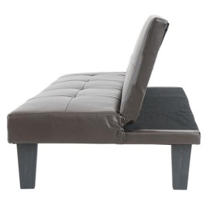 Sofá plegable de 3 plazas DAVO, muy versátil y cómodo, bonito diseño con capitoné en piel color negro