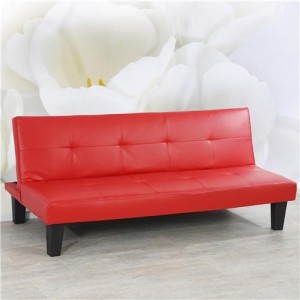 Sofá plegable de 3 plazas DAVO, muy versátil y cómodo, bonito diseño con capitoné en piel color negro