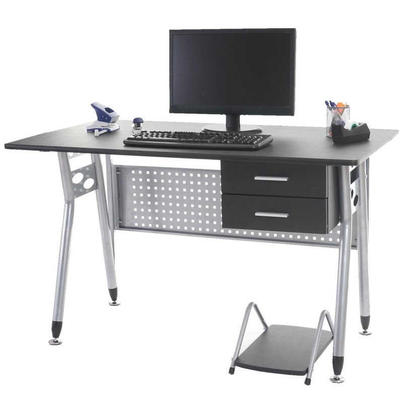 Mesa para ordenador CARIBE, en metal con cajones y soporte para CPU