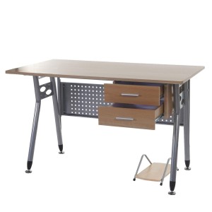 Mesa para ordenador CARIBE, en metal con cajones y soporte para CPU