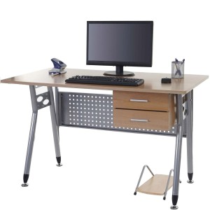 Mesa para ordenador CARIBE, en metal con cajones y soporte para CPU