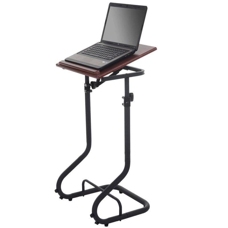 Mesa / Atril STAND PRO, superficie para ordenador en madera color nogal, ajustable en altura