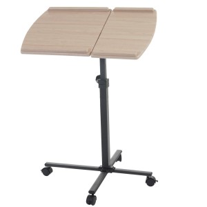 Mesa / Atril STAND TOP, superficie para ordenador en madera, ajustable en altura y con ruedas