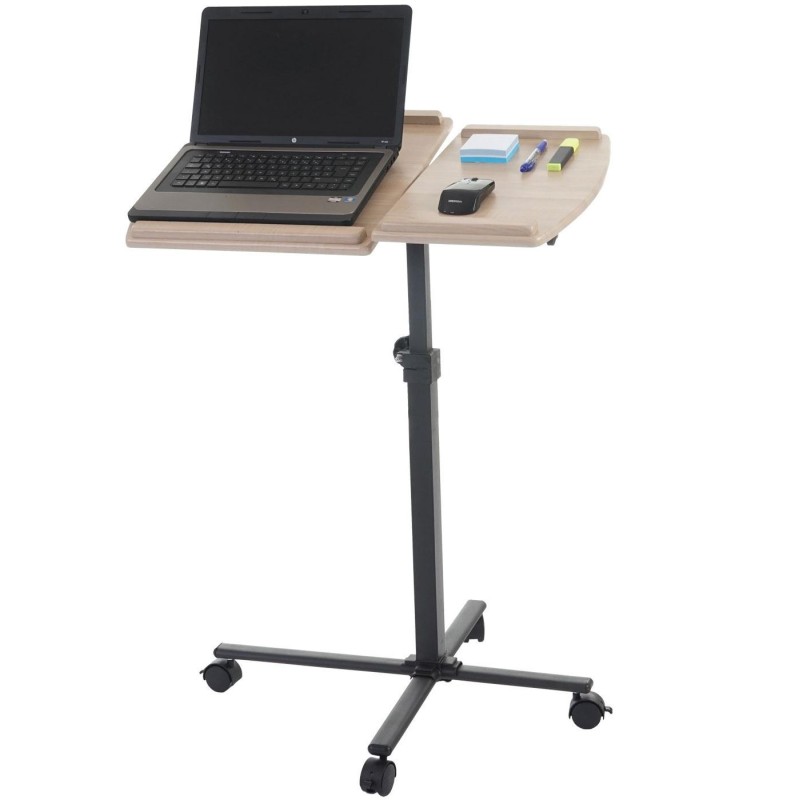 Mesa / Atril STAND TOP, superficie para ordenador en madera, ajustable en altura y con ruedas