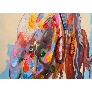 Cuadro CABALLO 90x100x3,5 cm, pintado a mano al óleo