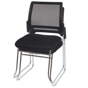 Lote de 2 sillas de confidente PISA apilables con diseño ergonómico, estructura metálica y tapizadas en malla transpirable