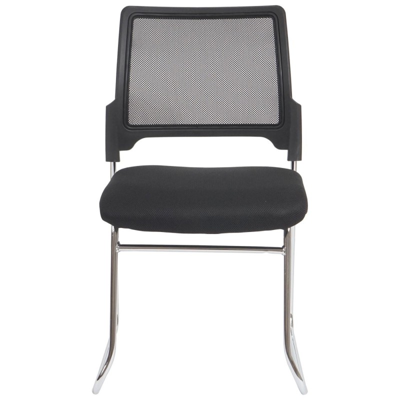 Lote de 4 sillas de confidente PISA apilables con diseño ergonómico, estructura metálica y tapizadas en malla transpirable