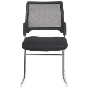 Lote de 4 sillas de confidente PISA apilables con diseño ergonómico, estructura metálica y tapizadas en malla transpirable