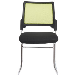 Lote de 4 sillas de confidente PISA apilables con diseño ergonómico, estructura metálica y tapizadas en malla transpirable