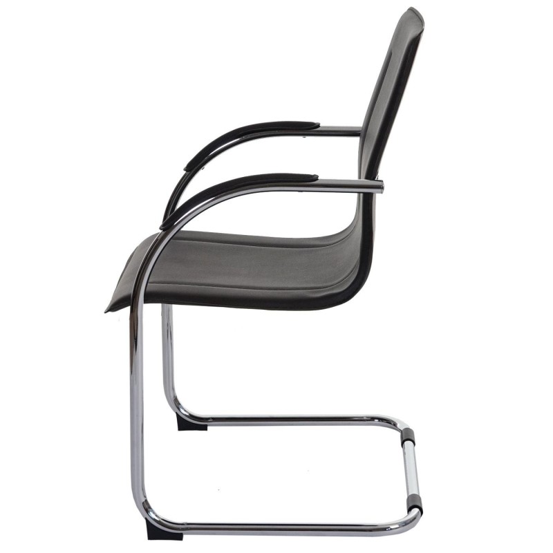 Lote de 2 sillas de confidente ZEUS, estructura metálica y tapizadas en piel sintética de gran calidad