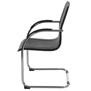 Lote de 2 sillas de confidente ZEUS, estructura metálica y tapizadas en piel sintética de gran calidad