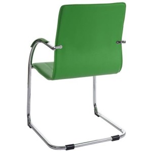 Lote de 2 sillas de confidente ZEUS, estructura metálica y tapizadas en piel sintética de gran calidad