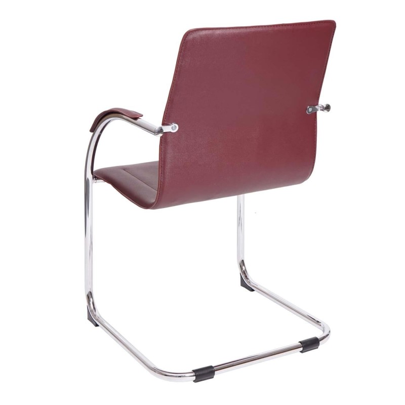 Lote de 2 sillas de confidente ZEUS, estructura metálica y tapizadas en piel sintética de gran calidad